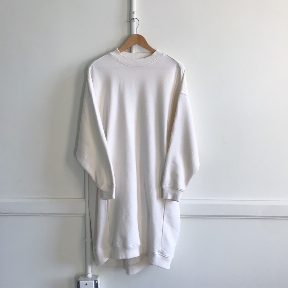 Monki Sweat Dress in White